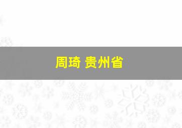 周琦 贵州省